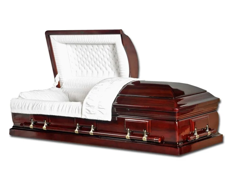 Overnight Caskets Mahogany Solid Wood with Velvet Interior